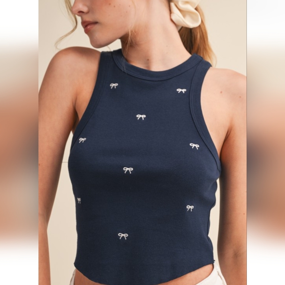 🎀 All Over Bow Embroidered Tank